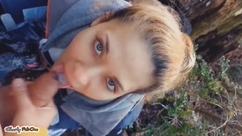 Charly Pelione's Wild Forest Romp: Sweet 18-Year-Old Drinks Milk and Takes a Raw BJ