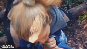 Charly Pelione's Wild Forest Romp: Sweet 18-Year-Old Drinks Milk and Takes a Raw BJ