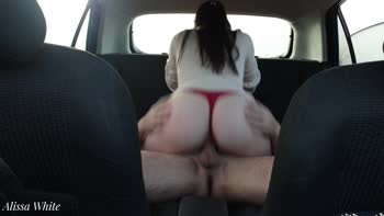 AlissaWhite1's Wild Car Ride with Her Friend's Wife: Rough Sex and a Secret Creampie