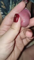 FetishFantazy's Nurse Torment: Red Nails Squeeze Peehole & Cock Leaks Precum