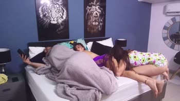 AnysJobs' Step Fantasy Unfolds: Threesome Fingering & Rough Lesbian Play