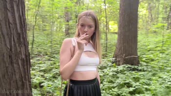 Angelica Heaven's Smoking Babe Seduction in the Woods