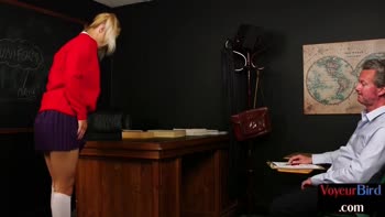 Voyeur Watch: College Prof's Classroom Cock Tease