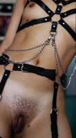 FacelessMia's Leather Tease: Harness of Desire