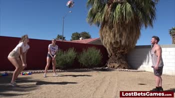 Aften Opal's Outdoor Threesome: Volleyball Bet Leads to Hot FFM Action