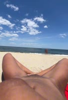 Up Her Skirt's Beach Bliss: Flashing Ebony Pussy at Nude Beach