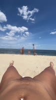 Up Her Skirt's Beach Bliss: Flashing Ebony Pussy at Nude Beach