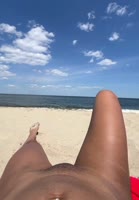 Up Her Skirt's Beach Bliss: Flashing Ebony Pussy at Nude Beach