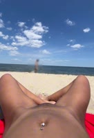 Up Her Skirt's Beach Bliss: Flashing Ebony Pussy at Nude Beach