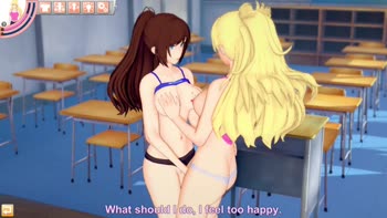 VanillaFaithHentai's Sultry School Seduction: Blonde Lesbians Unleash Passion