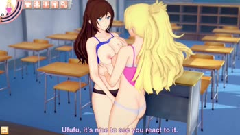 VanillaFaithHentai's Sultry School Seduction: Blonde Lesbians Unleash Passion