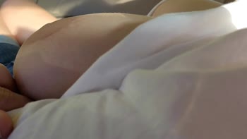 Stranger's Surprise: Big Natural Boobs Exposed in Parking Lot