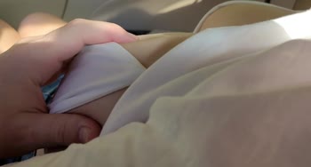Stranger's Surprise: Big Natural Boobs Exposed in Parking Lot