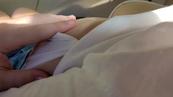 Stranger's Surprise: Big Natural Boobs Exposed in Parking Lot