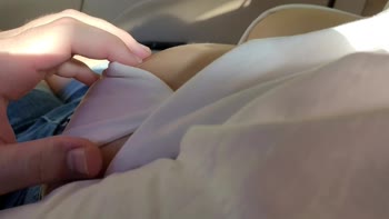 Stranger's Surprise: Big Natural Boobs Exposed in Parking Lot