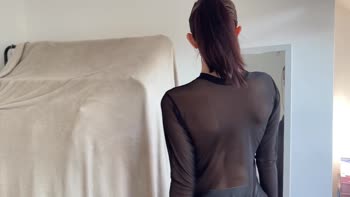 LunaTryOn's Sheer Seduction: Transparent Dress Try-On Tease