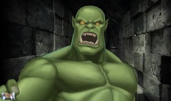 Giant Orc Ravishes Cute Elf Maiden in Anime BDSM Fantasy