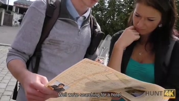 HUNT4K. Man pays attractive tourist money for quickie at his place