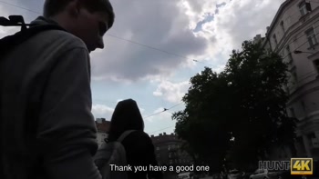 HUNT4K. Man pays attractive tourist money for quickie at his place
