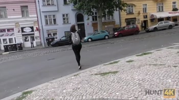HUNT4K. Man pays attractive tourist money for quickie at his place
