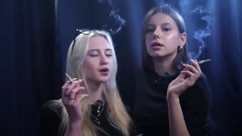 Sultry Sisters Ignite in a Blue-Hued Haven