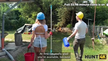 HUNT4K. Hunter seduced a handywoman, her BF caught them and saw Hunter’s cumshot inside her pussy