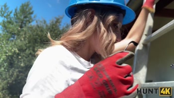 HUNT4K. Hunter seduced a handywoman, her BF caught them and saw Hunter’s cumshot inside her pussy