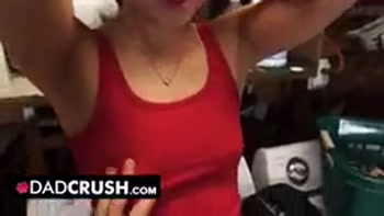 Cock Craving Teen (18+) Gets Special Treat and Eat Stepdad`s Cock for Breakfast