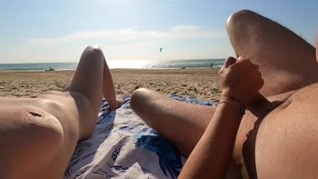 Juicy July's Beachy Bliss: Mutual Masturbation and Pissing in Public