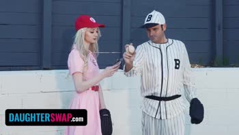 Cecelia Taylor & Mazy Myers in Step Daughter's Naughty Bat-Swinging Romp