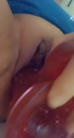 SexxxiiBlonde Teases Her Wet Pussy With A Huge Dildo And Anal Beads