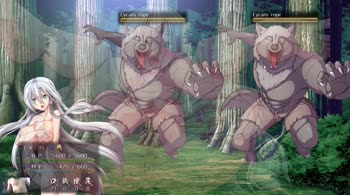 Magical Girl Mauled by Two Giant Werewolves