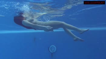 Mia Ferrari's Red Hot Red Lingerie Underwater Show