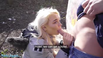 Gina Varney Sucks Czech Cock in Public, Real British Babe