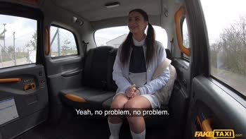 pussy - Tiny Teen (18+)'s Public Taxi Ride Gets Ripped by Huge Dick