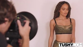 TUSHY Beautiful interracial couple experience anal