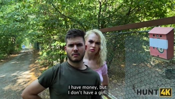 HUNT4K. Young blonde babe was moaning so hard while Hunter fucked her outdoors