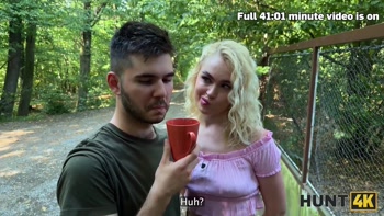 HUNT4K. Young blonde babe was moaning so hard while Hunter fucked her outdoors