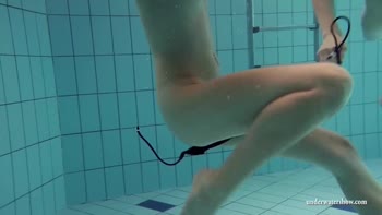 Sultry Underwater Seduction: Naughty Teens (18+) Strip Down in the Deep