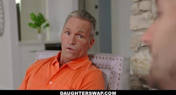 Marcus London - Stepdad Foursome Frenzy: Blonde Teens (18+) Swap Spits and Cum with Hot Dads