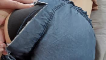 Ripped Shorts, Ripped Control: Cock Teases My Butt in Japanese Massage