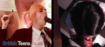British Teen (18+) Blowjob Frenzy: A Swallow Showdown