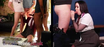 British Teen (18+) Blowjob Frenzy: A Swallow Showdown