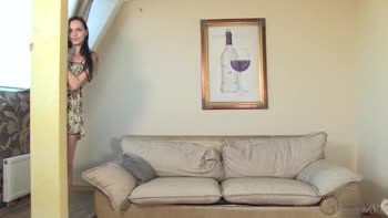 Sultry Student Jill Teases Herself with a Luscious Purple Toy