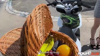PickUpClub - Sexy Insta Chick Rika Fane Rides Scooter and Cock Outdoors