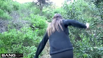 Charity Crawford gets her petite pussy stretched outdoors