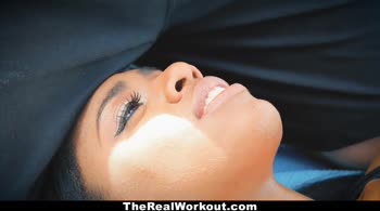 Brittney White's Ebony Delight: Fit Cutie Rides Big Cock After Workout