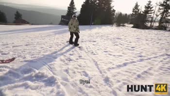 Husband's Shame: Blonde Wife Fucks Skiers While He Watches