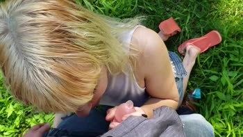 Cypressbeach's Stranded Blonde Hitchhiker Sucks Big Cock in Public POV
