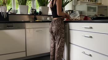 Stepbrother's Surprise in the Kitchen with Amateurtwo